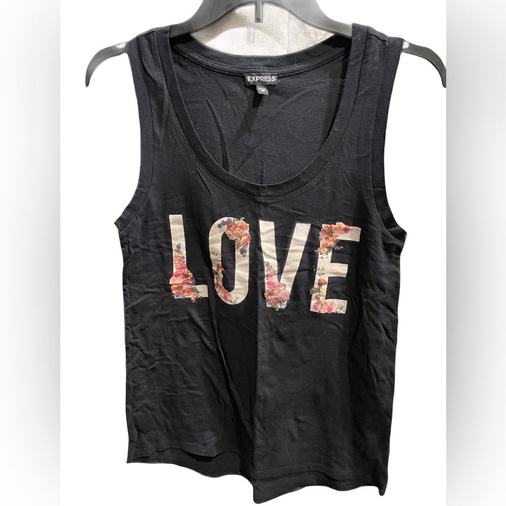 ❤️ EXPRESS GRAPHIC LOVE BLACK TANK TOP SIZE XS